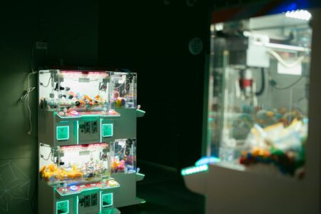 Collection of gaming merchandise and collectible items displayed on shelf