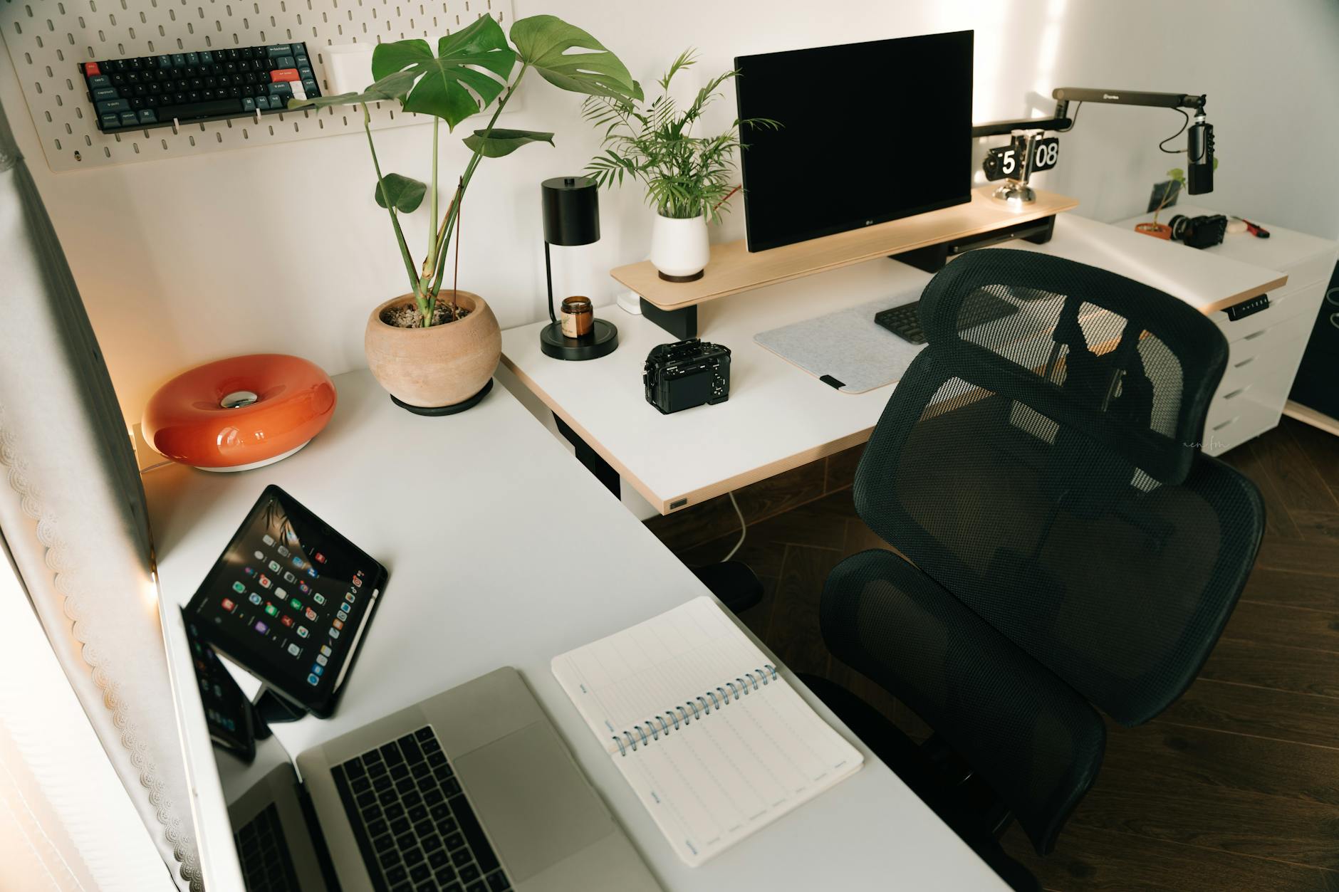 Modern home office setup with computer and workspace for remote work