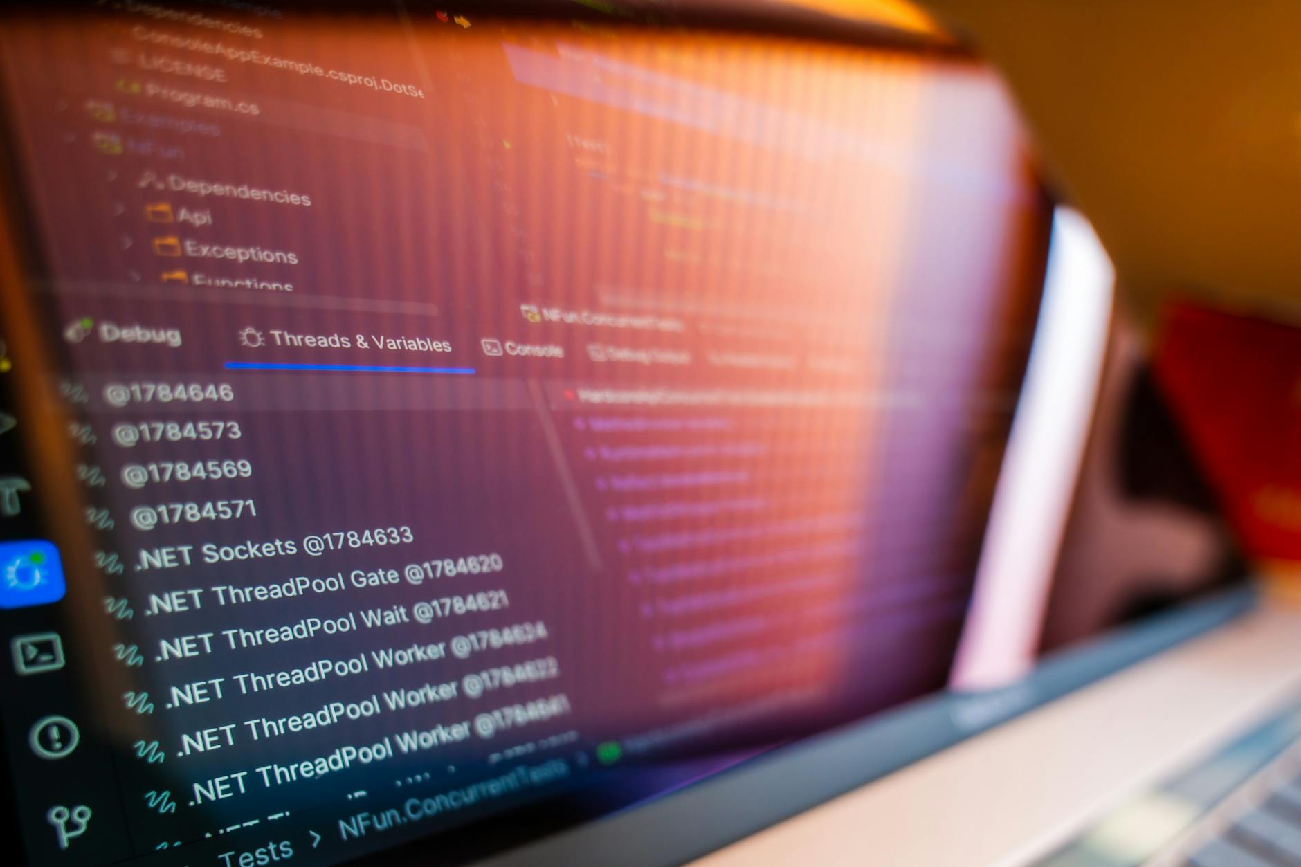 Lines of code displayed on computer screen showing software development
