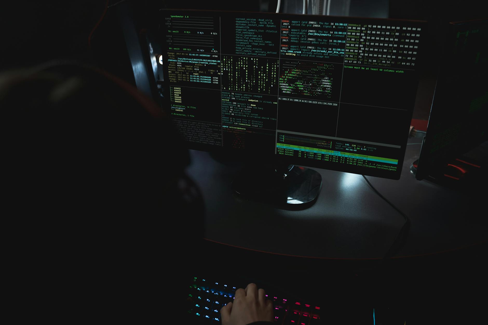 Computer monitor displaying game development interface with accessibility testing tools