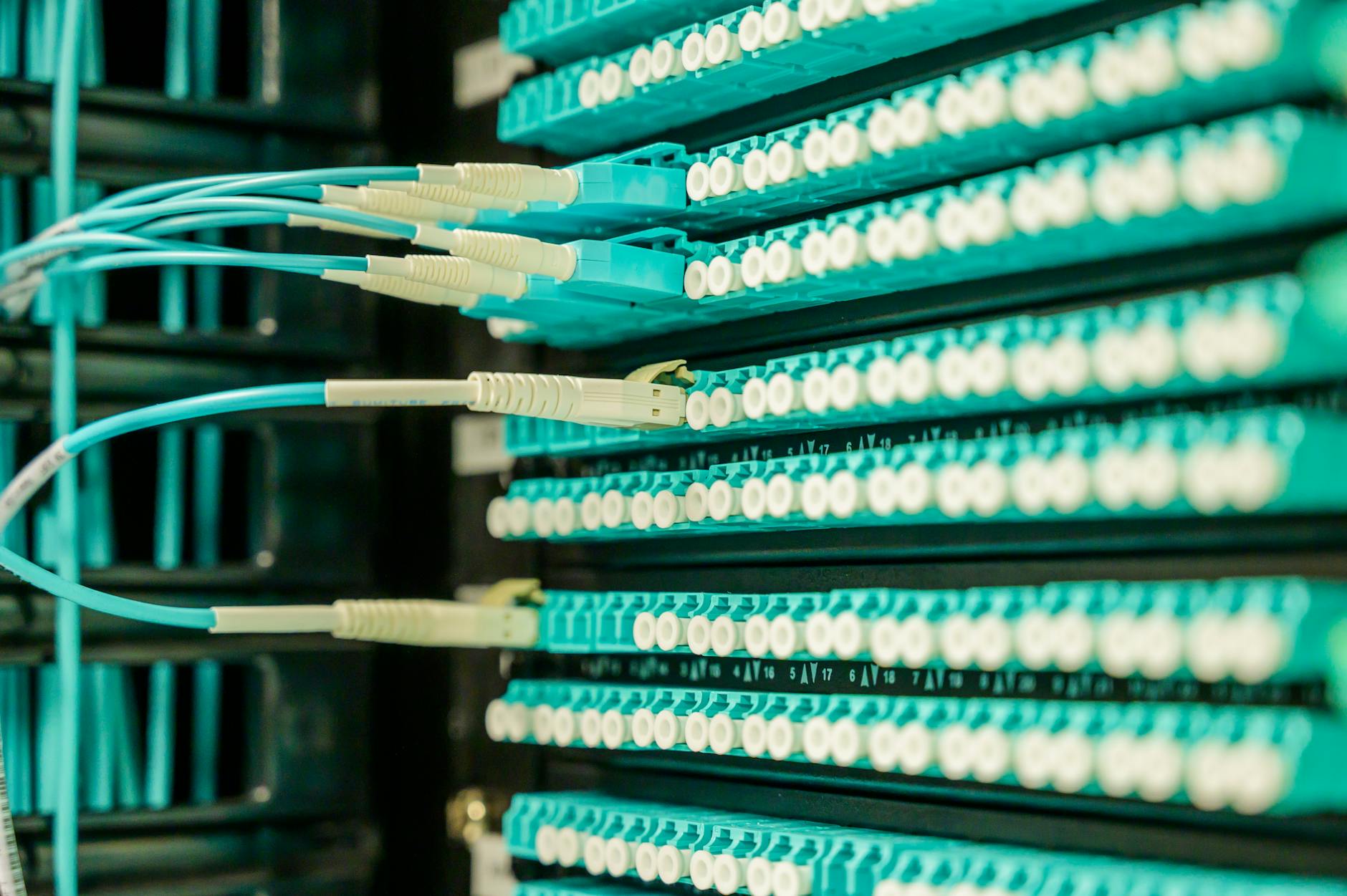 Network server room with data storage equipment