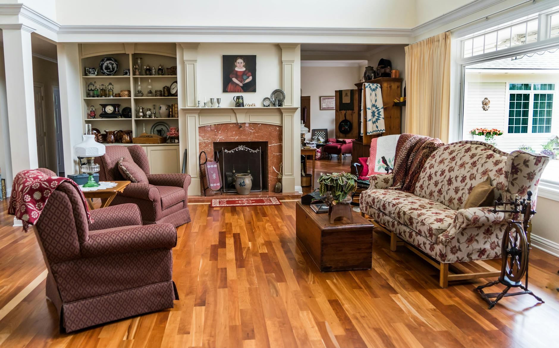 Modern living room setup with large screen TV and comfortable seating for gaming