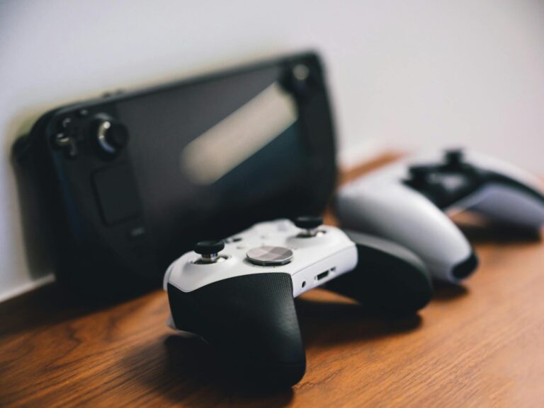 Developer working at a computer screen with game engine software open