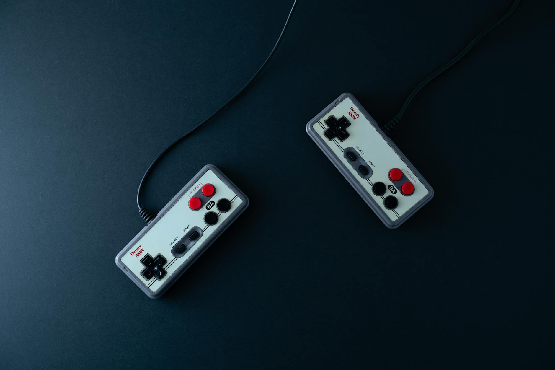 Close-up of a game controller on a flat surface