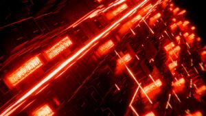 Dark futuristic corridor with atmospheric lighting, representing a confined game environment