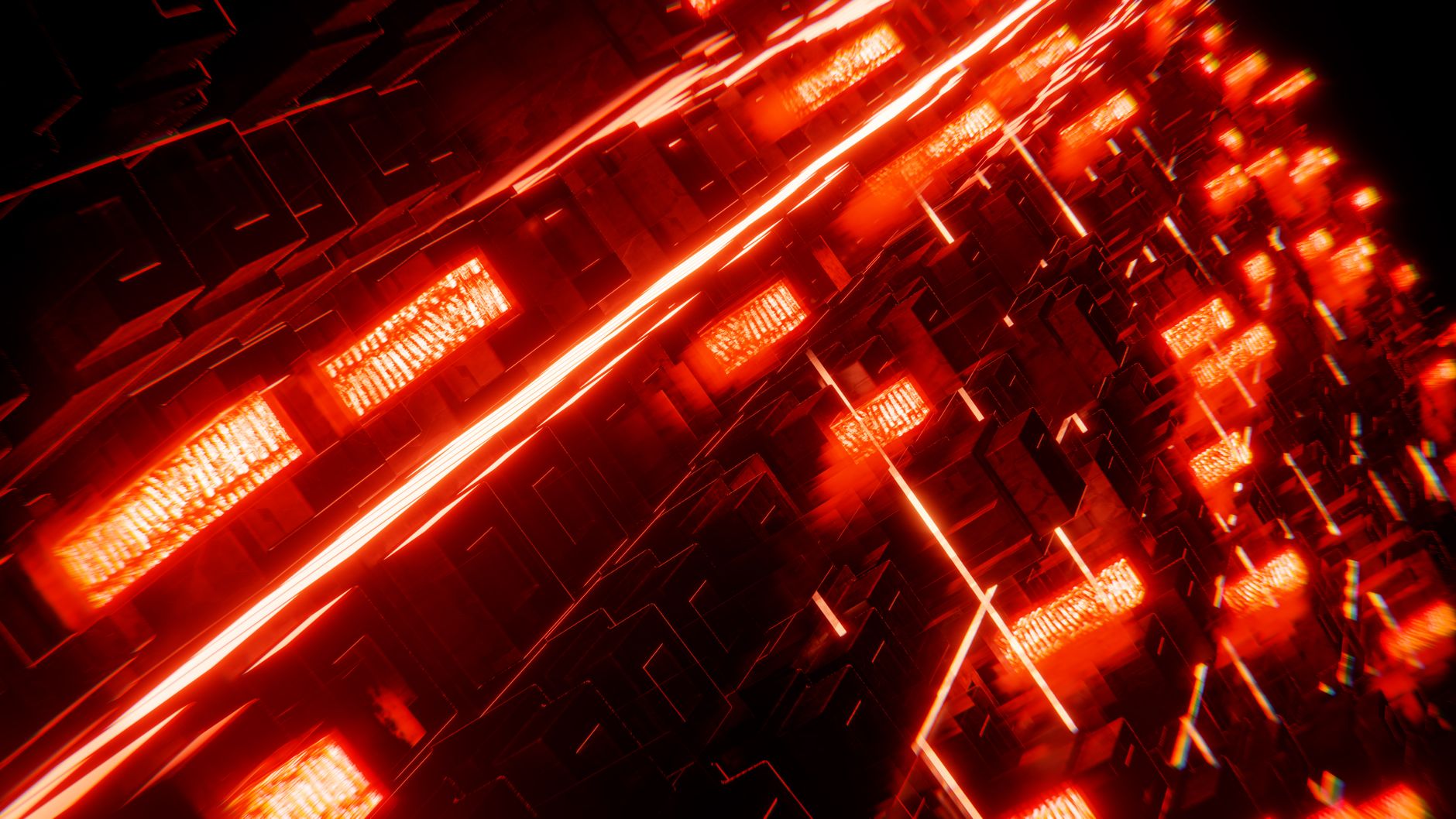 Dark futuristic corridor with atmospheric lighting, representing a confined game environment