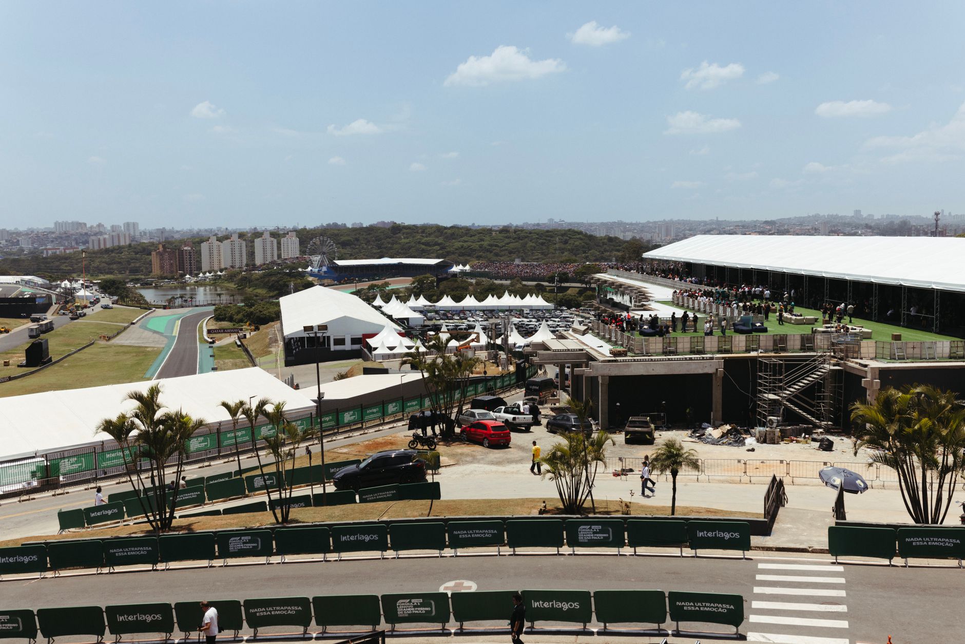 Aerial view of a racing track suggesting high-speed competitive racing