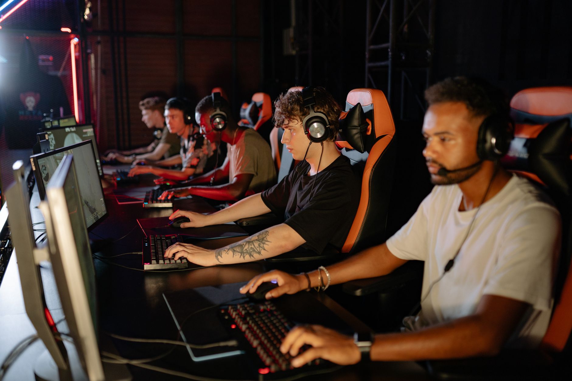 Crowd gathered at a competitive gaming esports arena event