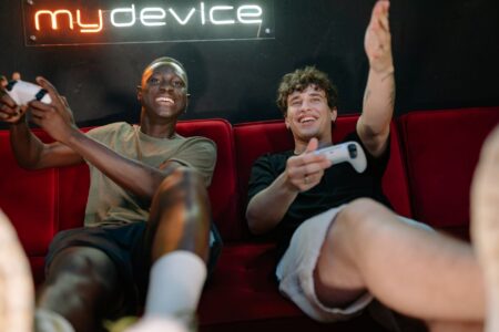 Nintendo Switch 2 console displayed on a retail surface representing a hardware launch