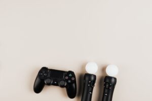 A gaming controller resting on a surface, representing the Donkey Kong Bananza debate among hardcore fans