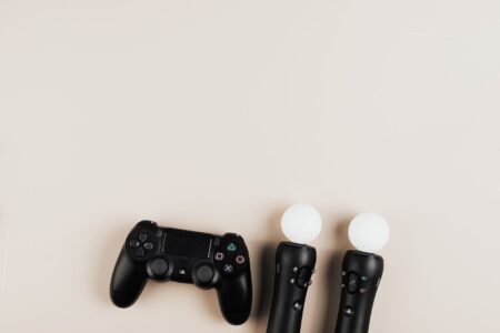 A gaming controller resting on a surface, representing the Donkey Kong Bananza debate among hardcore fans