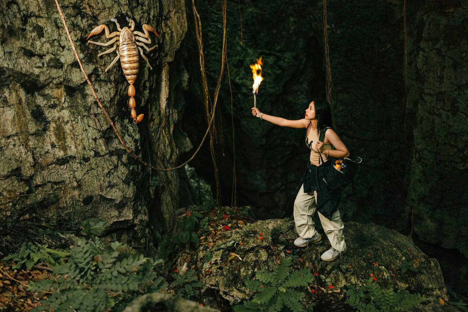 A player exploring a vibrant jungle platformer environment with collectibles visible on screen